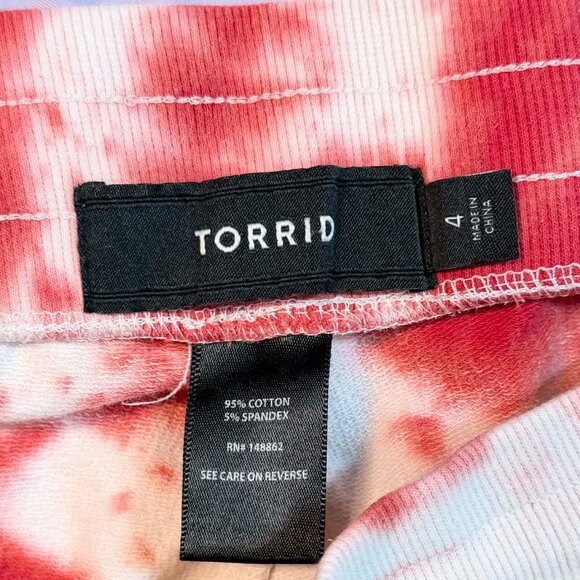 TWO pairs Torrid pants (Tie Dyed Capri Sweats AND Blk/Gry capri PJs) PLUS SIZE 4 - Picture 6 of 13